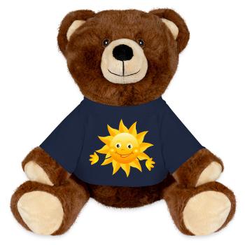 rainbow sun clouds weather rainbow sun cloud52 - MiniFeet® RecycelBär® Teddy Bear Brown - french navy - Front