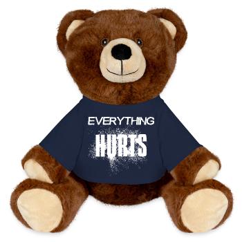 Tout fait mal - police blanche - police blanche - Nounours RecycelBär® marron - bleu marine - Devant