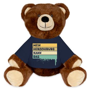 Heart surgeon - MiniFeet® RecycelBär® Teddy Bear Brown - french navy - Front