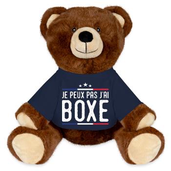 Boxen - I can't I boxing boxing france - MiniFeet® RecycelBär® Braun - French Navy - Vorne