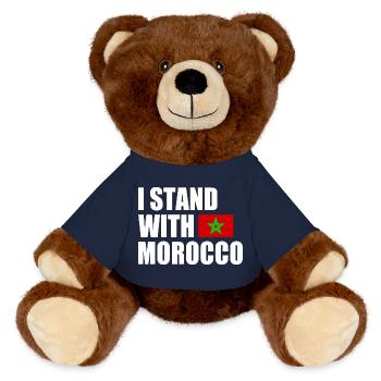 I stand with morocco maroc - Nounours RecycelBär® marron - bleu marine - Devant