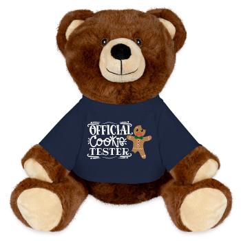 Offizieller Cookie-Tester - MiniFeet® RecycelBär® Braun - French Navy - Vorne