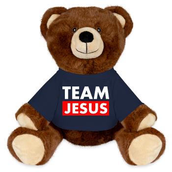 Team jesus - MiniFeet® RecycelBär® Teddy Bear Brown - french navy - Front