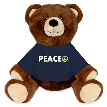 peace - MiniFeet® RecycelBär® Teddy Bear Brown - french navy - Front