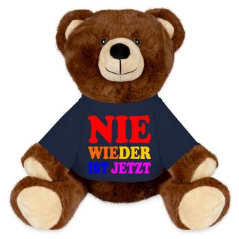 Plus jamais, c’est maintenant - Nounours RecycelBär® marron - bleu marine - Devant