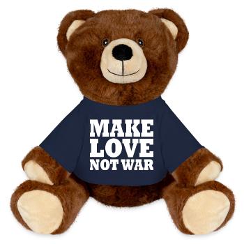 Make love not war - MiniFeet® RecycelBär® Braun - French Navy - Vorne
