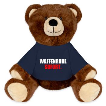 waffenruhe sofort - MiniFeet® RecycelBär® Braun - French Navy - Vorne