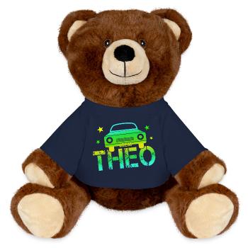 Theo Nom Jour Théo - Nounours RecycelBär® marron - bleu marine - Devant