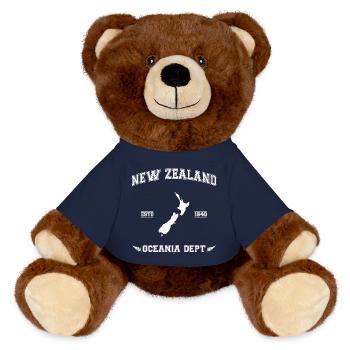 New Zealand map - Nounours RecycelBär® marron - bleu marine - Devant