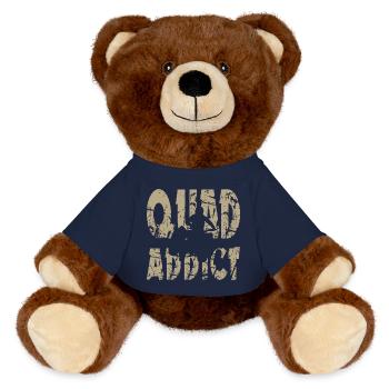 Quad Addict - Quad Bike Geschenk T-Shirt - MiniFeet® RecycelBär® Braun - French Navy - Vorne