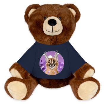 Cat Baby Lynx - MiniFeet® RecycelBär® Teddy Bear Brown - french navy - Front