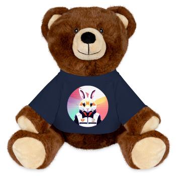 Bunny, Rabbit, Easter Bunny - MiniFeet® RecycelBär® Teddy Bear Brown - french navy - Front