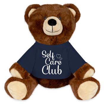Self Care Club white - MiniFeet® RecycelBär® Teddy Bear Brown - french navy - Front