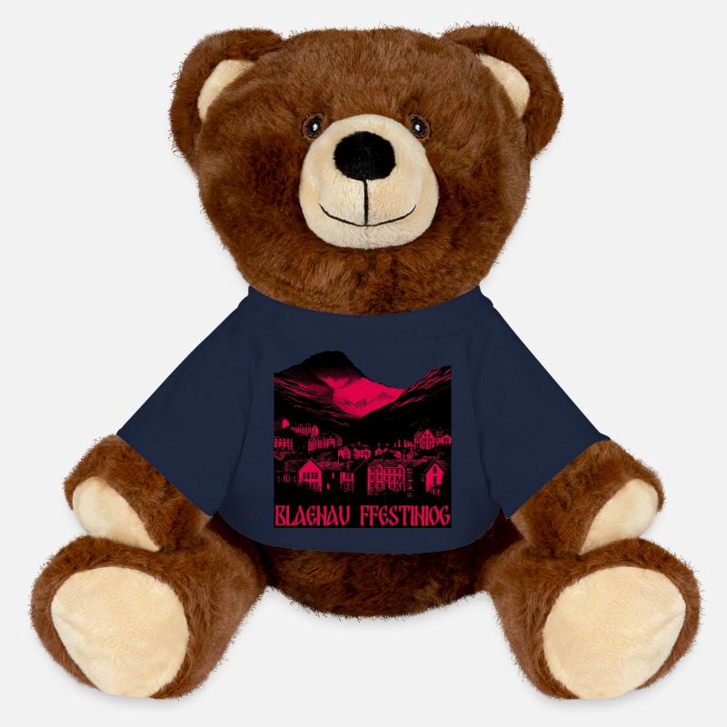 Blaenau Ffestiniog - MiniFeet® RecycelBär® Teddy Bear Brown - french navy