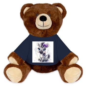 Zèbre mignon pour les filles - Nounours RecycelBär® marron - bleu marine - Devant