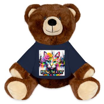 Kunstvolle katze - MiniFeet® RecycelBär® Braun - French Navy - Vorne