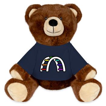 LGBTQ Pride Bridge - MiniFeet® RecycelBär® Braun - French Navy - Vorne