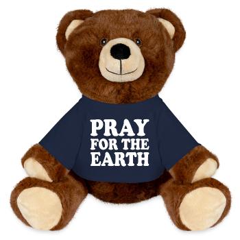 Pray for the earth - Nounours RecycelBär® marron - bleu marine - Devant