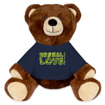 Moutarde d’amour à base de plantes - Nounours RecycelBär® marron - bleu marine - Devant