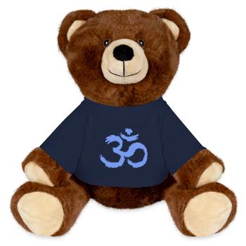 Om Yoga Shirt for Meditation - MiniFeet® RecycelBär® Teddy Bear Brown - french navy - Front