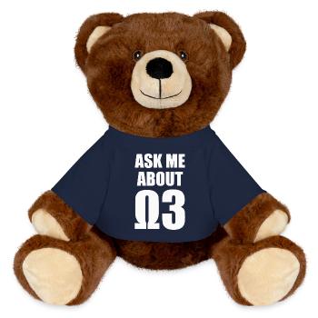 Ask Me About Omega 3 - white - MiniFeet® RecycelBär® Braun - French Navy - Vorne