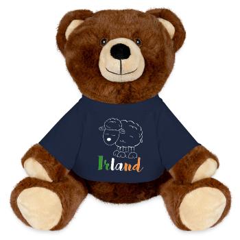Ireland Sheep (Colorful Version) - MiniFeet® RecycelBär® Teddy Bear Brown - french navy - Front