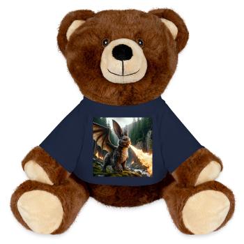 Dragon lapin cracheur de feu #13 - Nounours RecycelBär® marron - bleu marine - Devant