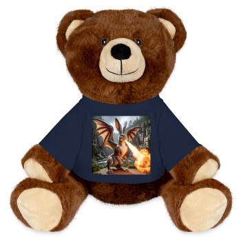 Dragon lapin cracheur de feu #09 - Nounours RecycelBär® marron - bleu marine - Devant