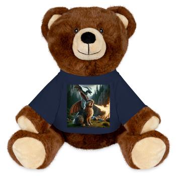 Dragon Lapin Cracheur de Feu #21 - Nounours RecycelBär® marron - bleu marine - Devant