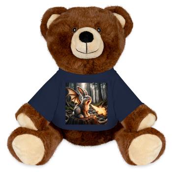 Dragon lapin cracheur de feu #23 - Nounours RecycelBär® marron - bleu marine - Devant