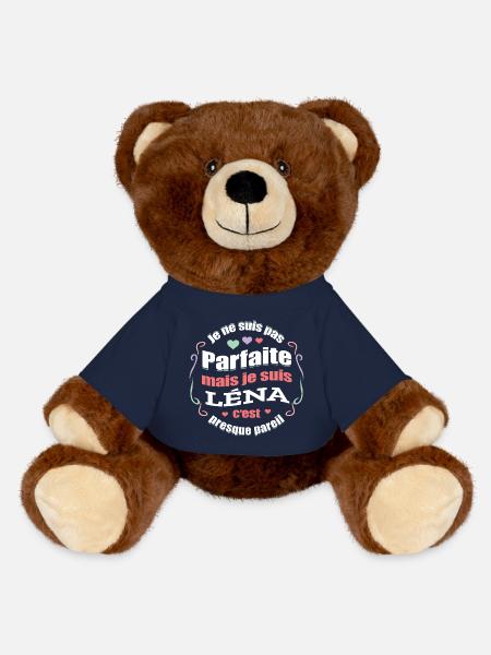 LÉNA PARFAITE - PRENOM LÉNA - Nounours RecycelBär® marron - bleu marine