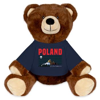 poland warsaw - MiniFeet® RecycelBär® Braun - French Navy - Vorne