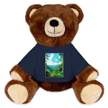 Amazone Regenwald Vintage Reiseposter Souvenir - MiniFeet® RecycelBär® Braun - French Navy - Vorne