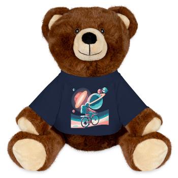 Galactic Cycling - MiniFeet® RecycelBär® Teddy Bear Brown - french navy - Front