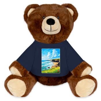 Bude Cornwall, England, Vereinigtes Königreich, Reiseposter, Souvenir - MiniFeet® RecycelBär® Braun - French Navy - Vorne