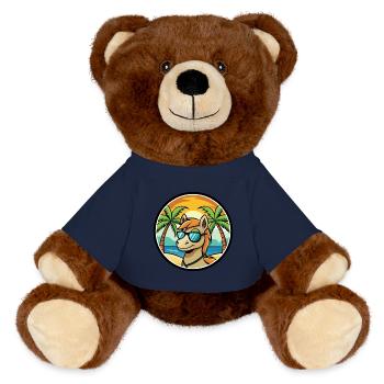 Pony Lustige Cartoon Sommer Strand Sonnenbrille Aufkleber - MiniFeet® RecycelBär® Braun - French Navy - Vorne