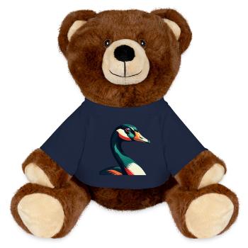 Oie Dessin Animé Personnage Animal Coloré Animal De Compagnie - Nounours RecycelBär® marron - bleu marine - Devant