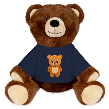Bear Cute Mascot Cartoon Character Kawaii - MiniFeet® RecycelBär® Teddy Bear Brown - french navy - Front