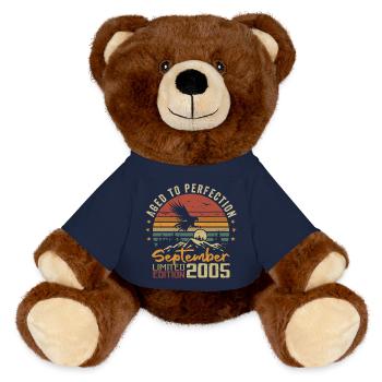 September 2005 Anniversaire Nées en Septembre 2005 - Nounours RecycelBär® marron - bleu marine - Devant