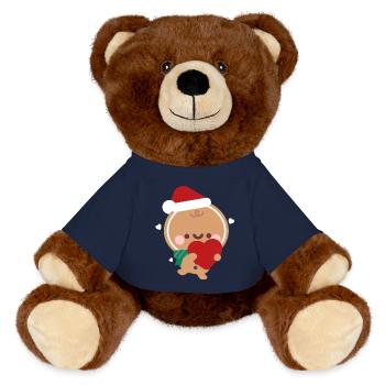 Lebkuchenmann Weihnachtsliebe - MiniFeet® RecycelBär® Braun - French Navy - Vorne