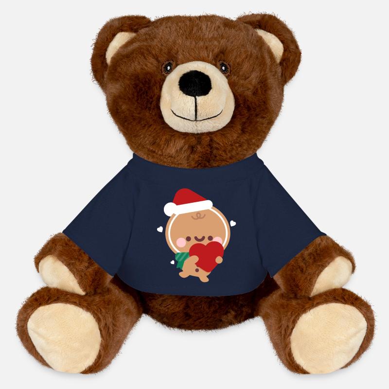 Lebkuchenmann Weihnachtsliebe - MiniFeet® RecycelBär® Braun - French Navy