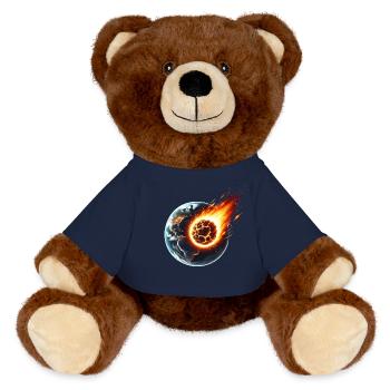 Impact d’un astéroïde ardent sur la Terre - Nounours RecycelBär® marron - bleu marine - Devant