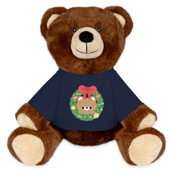 Noël de l’ours brun - Nounours RecycelBär® marron - bleu marine - Devant