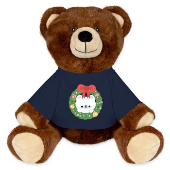 Noël de l’ours polaire - Nounours RecycelBär® marron - bleu marine - Devant