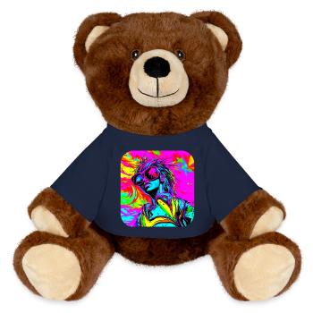 Neon Funky Pop Star Glow Party - MiniFeet® RecycelBär® Braun - French Navy - Vorne