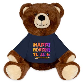 Haeppi boersdei to ju - Nounours RecycelBär® marron - bleu marine - Devant