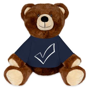 Häkchen Hacken OK Gesehen Weiß Vektor - MiniFeet® RecycelBär® Braun - French Navy - Vorne