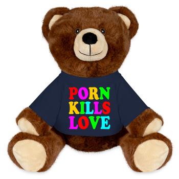 Porn kills love - MiniFeet® RecycelBär® Teddy Bear Brown - french navy - Front