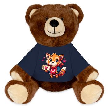 Liebesbotschaft tragendes Tier - MiniFeet® RecycelBär® Braun - French Navy - Vorne