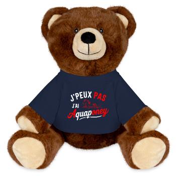 T-Shirt Ich kann kein Aquapony haben - MiniFeet® RecycelBär® Braun - French Navy - Vorne